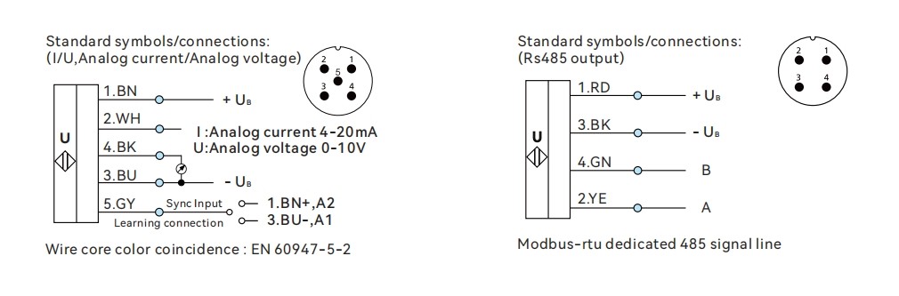8052973-4 Electrical connection diagram of ultrasonic sensor manufacturers CSC series