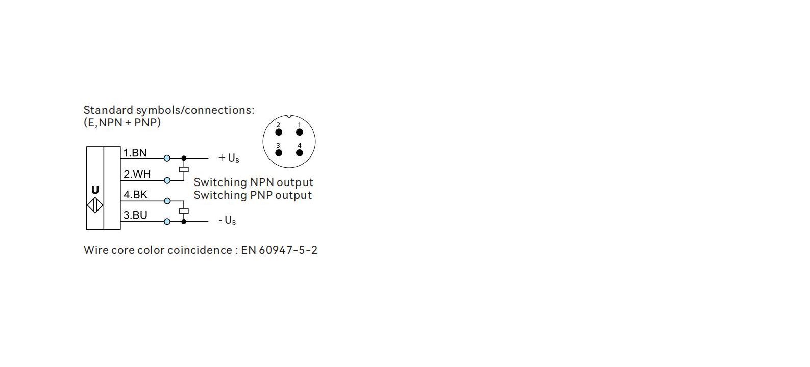 Electrical connection diagram of Ultrasonic sensors CSDB series